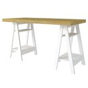 Ver imagem 1 de Mesa Escrivaninha 135cm Pés Cavalete Darte A06 Olmo/branco - Mpozenato