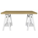 Ver imagem 6 de Mesa Escrivaninha 135cm Pés Cavalete Darte A06 Olmo/branco - Mpozenato