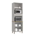 Ver imagem 2 de Torre Quente 2 Fornos 3 Portas 230x70 cm Valência Cinza 100% MDF Casamia