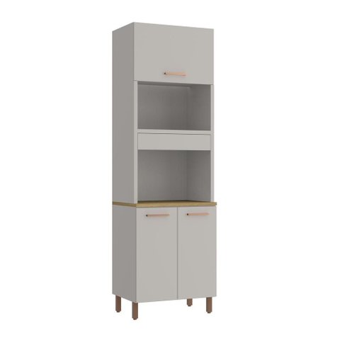 Torre Quente 2 Fornos 3 Portas 230x70 cm Valência Cinza 100% MDF Casamia