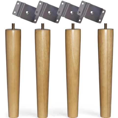 Kit 4 Pés Palitos de Madeira para Moveis Armarios Poltrona de 23 Cm