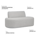 Ver imagem 3 de Sofá Reto 02 Lugares 150cm Mônaco Bouclé Cinza Claro - Nexta Casa
