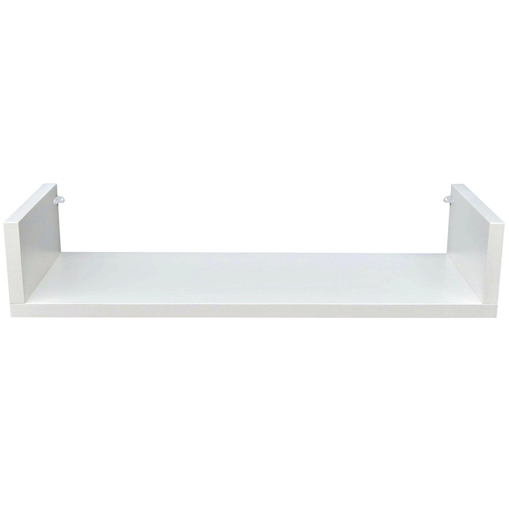 1 Prateleira U Mdf 65x10cm Branco Nicho Livros Revista