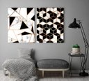 Ver imagem 1 de Quadro Decorativo Abstrato Cimento Tendência Geométrico