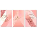 Ver imagem 1 de Kit Placas Quadros Decorativos 3 Peças 20x30 Mdf Formas Rosa