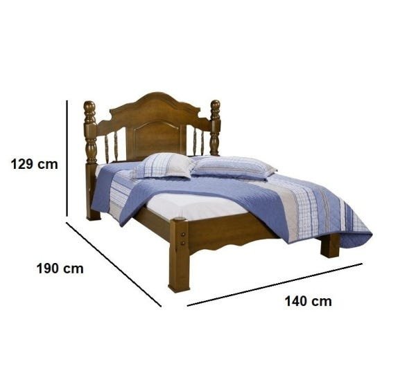 CAMA CASAL MADEIRA MACIÇA ANDRESSA | Saimys - 3