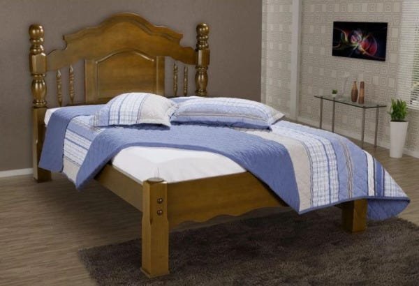 CAMA CASAL MADEIRA MACIÇA ANDRESSA | Saimys - 1