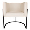 Ver imagem 3 de Poltrona Decorativa Cristal Base Preta Veludo Bege/pu Caramelo - Montanaris Decor