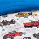 Ver imagem 5 de Edredom Fantasy Carros Solteiro Infantil Tecido Malha 100% Algodão Macio Antialérgico - Azul