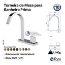 Ver imagem 6 de Torneira de Mesa Lavatório Acionamento Lateral Prima 1.1/2" Rosso Vecchio (1185 Rv-210)