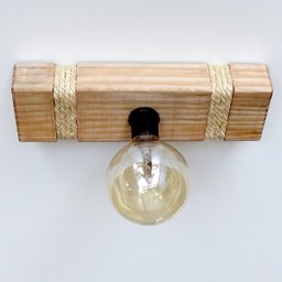 Luminária Lustre Pendente Rústico Retro Madeira 30cm - 1