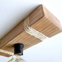 Ver imagem 6 de Luminária Lustre Pendente Rústico Retro Madeira 30cm