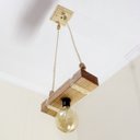Ver imagem 2 de Luminária Lustre Pendente Rústico Retro Madeira 30cm