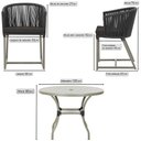 Ver imagem 2 de Mesa com 6 Cadeiras de Jantar Roma 120cm e Noronha em Alumínio Fendi Corda Náutica Estofado 9 Trama