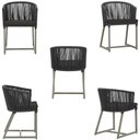Ver imagem 5 de Mesa com 6 Cadeiras de Jantar Roma 120cm e Noronha em Alumínio Fendi Corda Náutica Estofado 9 Trama