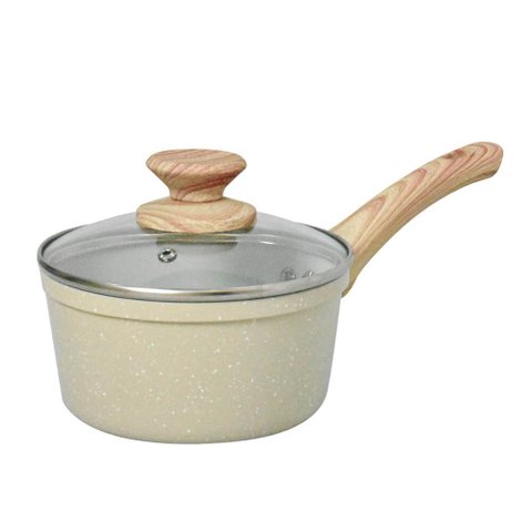 Panela Antiaderente Cerâmica de Indução 16cm Viena Bege Orgânica - Casambiente