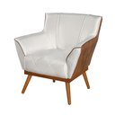 Ver imagem 3 de Kit 2 Poltrona Berlim Compose Luxuosa Linho Bege Pés Madeira