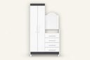 Ver imagem 5 de Guarda-Roupa com Cômoda Embutida 2 Portas 4 Gavetas New Capri - Branco Titanium Flex - Albatroz