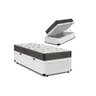 Cama Box Baú Solteiro Conforto Sintético Branco + Colchão Solteiro Conforto Espuma D23 com Eps 14x88 - 1