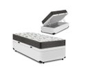Ver imagem 1 de Cama Box Baú Solteiro Conforto Sintético Branco + Colchão Solteiro Conforto Espuma D23 com Eps 14x88