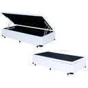 Ver imagem 3 de Cama Box Baú Solteiro Conforto Sintético Branco + Colchão Solteiro Conforto Espuma D23 com Eps 14x88