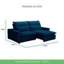 Ver imagem 3 de Sofa 2 Lugares Retrátil Reclinavel 200cm Veludo Azul Marinho Andreza