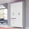 Guarda-roupa 4 Portas 2 Gavetas Branco Flex - Moval Madri - 4