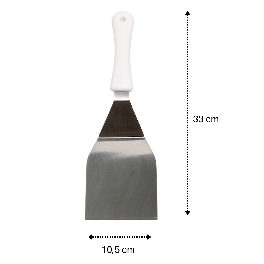 Espátula Chapeiro Fritura Chapa Curva Aço Inox Lanche 7,5" - 1