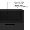 Ver imagem 5 de Mesa de Cabeceira Vegas 1 Gaveta com Nicho Base de Aço Design Moderno - Preto/pé Dourado