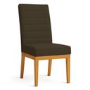 Ver imagem 2 de Kit 8 Cadeiras de Jantar Solana Suede Base de Madeira - Pallazio Cor:Marrom