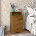 Ver imagem 1 de MESA DE CABECEIRA MARROM COM 4 GAVETAS - LUXO 2