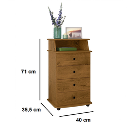 MESA DE CABECEIRA MARROM COM 4 GAVETAS - LUXO 2 - 2