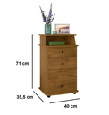Ver imagem 2 de MESA DE CABECEIRA MARROM COM 4 GAVETAS - LUXO 2