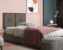 Ver imagem 1 de Painel Cabeceira Box Solteiro 0,90 Duda Madeira Suede Cinza - Comprar Moveis em Casa
