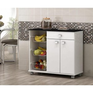 Fruteira Isis - 2 Portas 1 Gaveta - Cor Branco