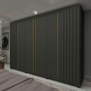 Ver imagem 1 de Guarda-Roupa Casal Valenza 6 Portas 4 Gavetas Ripado 100% MDF Grafite - Pnr Móveis
