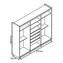 Ver imagem 4 de Guarda-Roupa Casal Valenza 6 Portas 4 Gavetas Ripado 100% MDF Grafite - Pnr Móveis