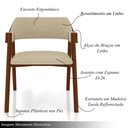 Ver imagem 3 de Kit 4 Cadeiras Sala de Jantar e Jogos Carteados Madeira Maciça Poker Linho Offwhite/imbuia G42 - Gra