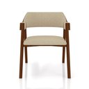 Ver imagem 5 de Kit 4 Cadeiras Sala de Jantar e Jogos Carteados Madeira Maciça Poker Linho Offwhite/imbuia G42 - Gra