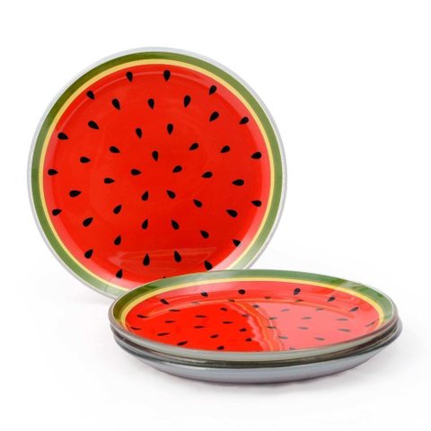 Prato Melancia Sobremesa em Vidro para Presente