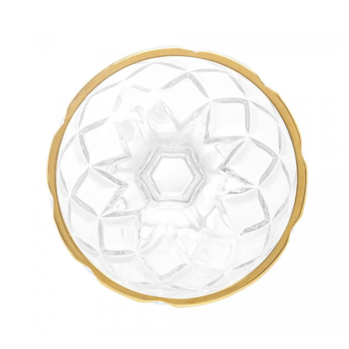 Taça de Sobremesa de Vidro Deli Diamond com Fio de Ouro 310ml Ke Home Real Gold Rimmed - 3