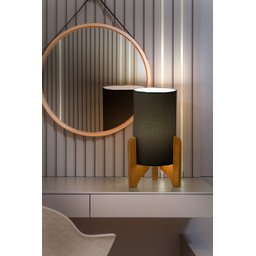 Abajur Luminária De Mesa Decoração Luxo:Preto - 1