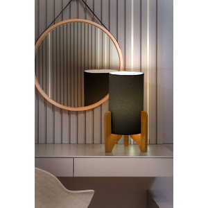 Abajur Luminária De Mesa Decoração Luxo:Preto