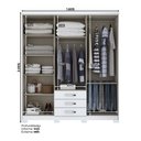 Ver imagem 4 de Guarda Roupa Solteiro Caju DA136 Branco Henn