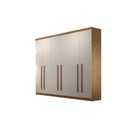 Ver imagem 1 de Guarda Roupa Casal 100% Mdf 6 Portas e 4 Gavetas Ruf Imbuia/off White/imbuia