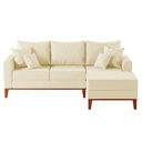 Ver imagem 2 de Sofá 3 Lugares Beny com Chaise Direito Corino Bege