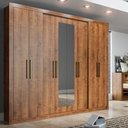 Ver imagem 1 de Guarda Roupa Casal Héster 8 Portas de Bater 4 Gavetas MDP com Espelho Native Móveis Carraro