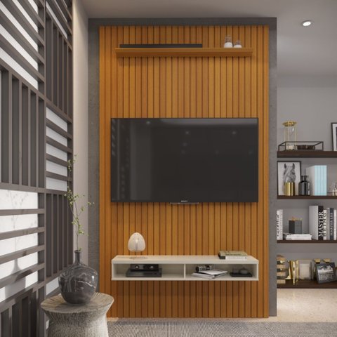 Painel Ripado para Tv até 55 Polegadas Intense com Nicho 139cm