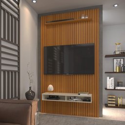 Painel Ripado para Tv até 55 Polegadas Intense com Nicho 139cm - 4 Painel Ripado para Tv até 55 Polegadas Intense com Nicho 139cm - 4