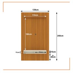 Painel Ripado para Tv até 55 Polegadas Intense com Nicho 139cm - 3 Painel Ripado para Tv até 55 Polegadas Intense com Nicho 139cm - 3
